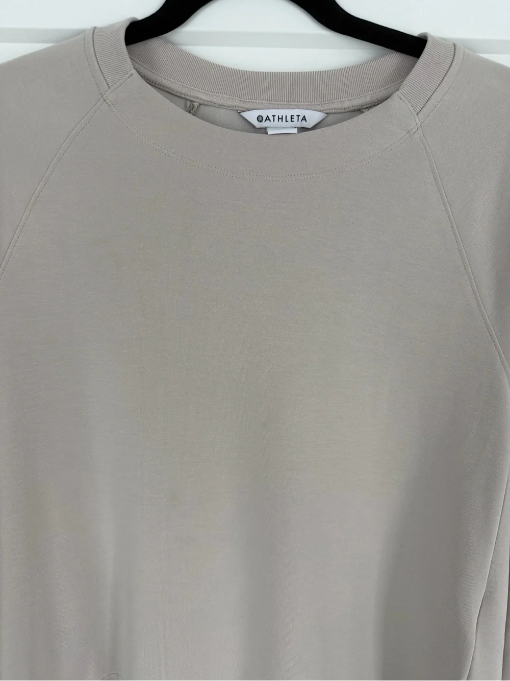 Athleta Seasoft Taupe Crewneck Lightweight Pullover, Medium - Picture 2 of 9